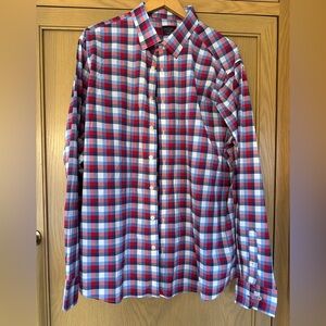 UNTUCKit Stever Hill Nylon/Elastane Red and Blue Checkered Shirt XXLG tall